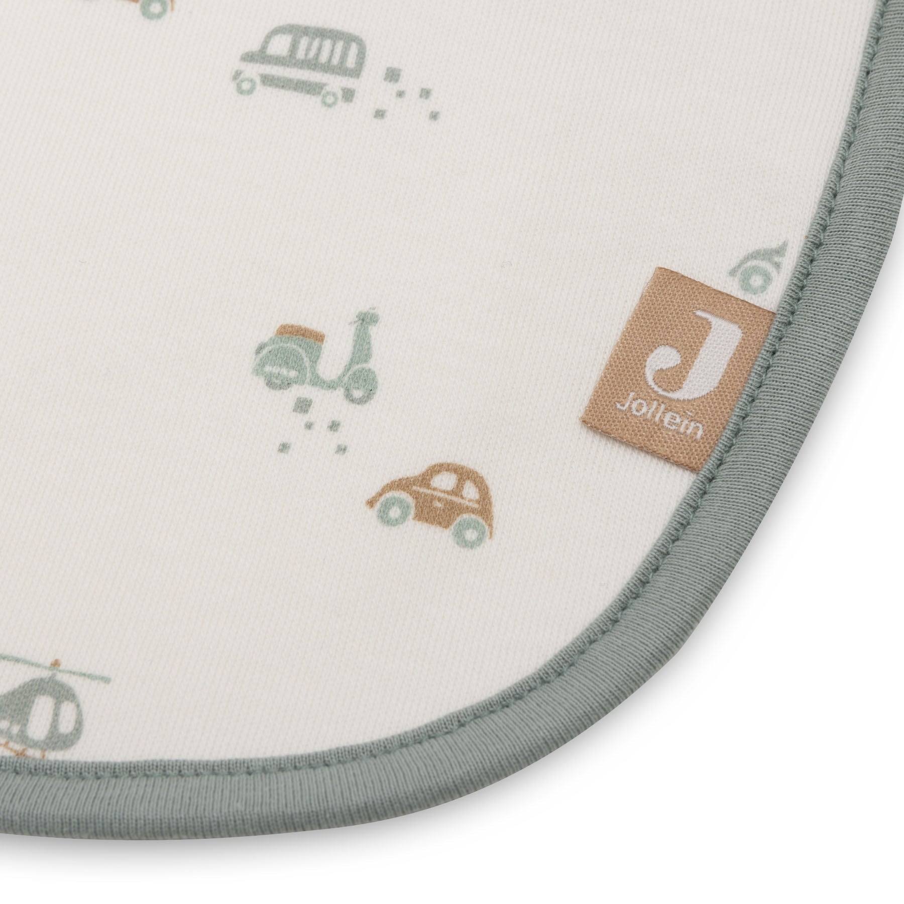 Lot de 5 bavoirs en coton – motif véhicules