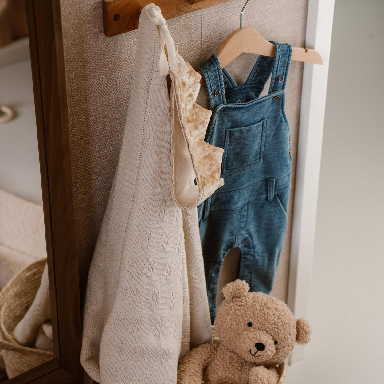 Salopette bébé garçon effet denim bleu Nélyo