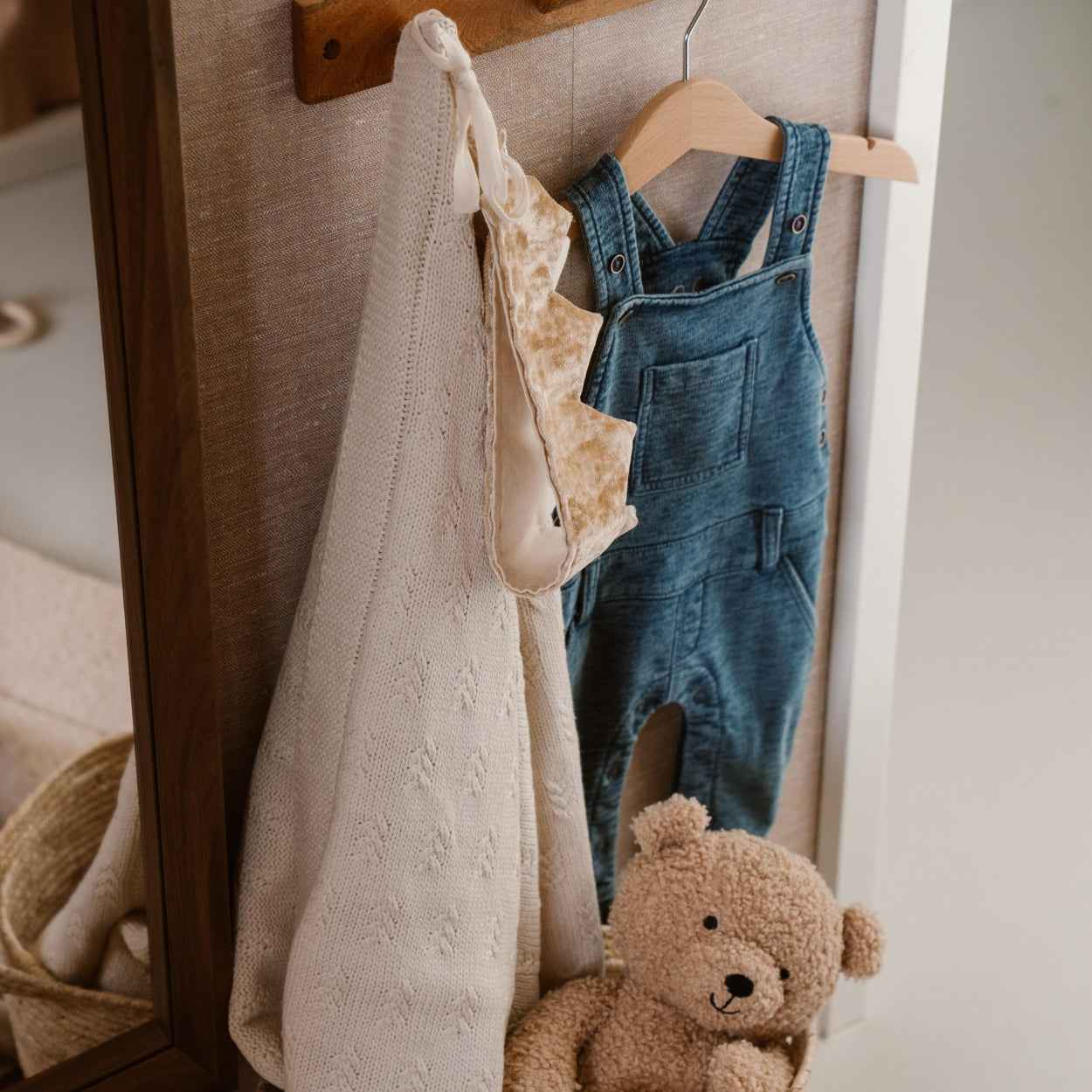 Salopette bébé garçon effet denim bleu Nélyo