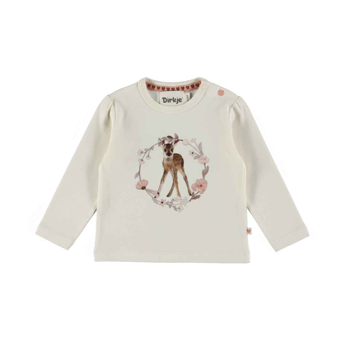 Tee-shirt bébé fille Elvire écru imprimé faon