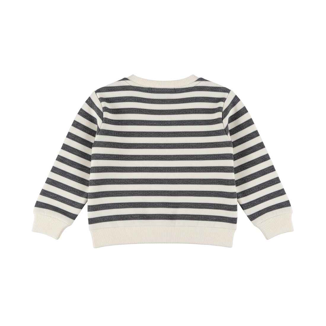 Sweat marinière bébé garçon écru et gris Naëlio
