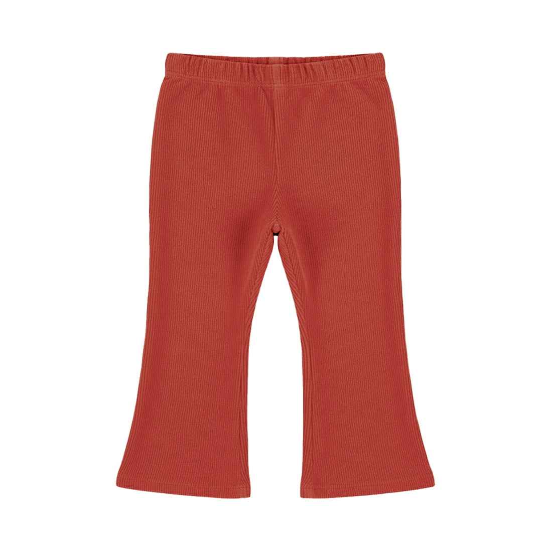 Pantalon flare fille côtelé terracotta Olympe
