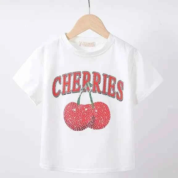 T shirt cerise strass