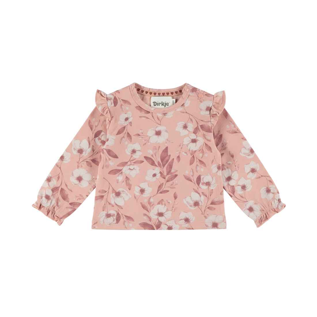 Tee-shirt bébé fille fleuri rose Méline