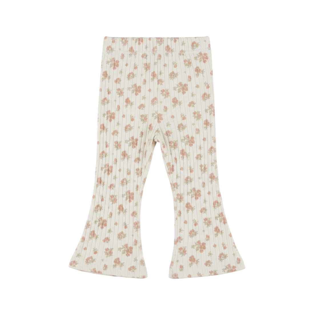 Pantalon flare bébé fille fleuri écru Maëline