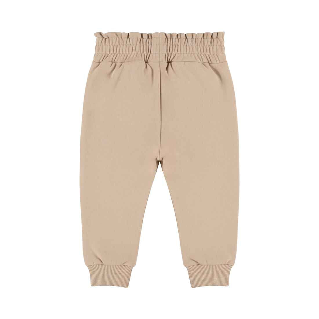 Pantalon jogging bébé fille beige à nœud Nolwenn