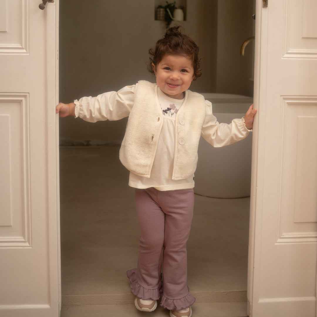 Blouse bébé fille écrue fleurs brodées Apolline
