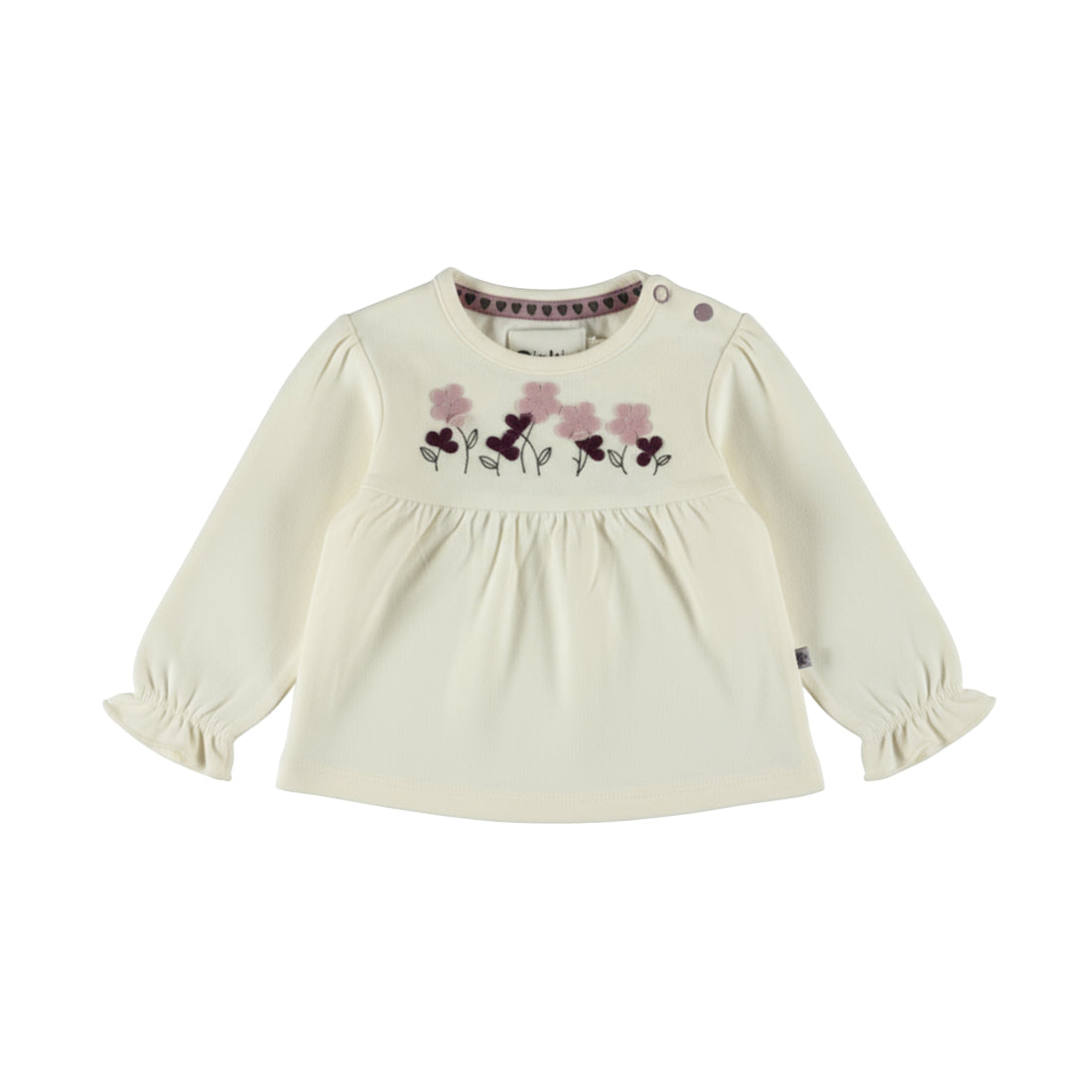 Blouse bébé fille écrue fleurs brodées Apolline