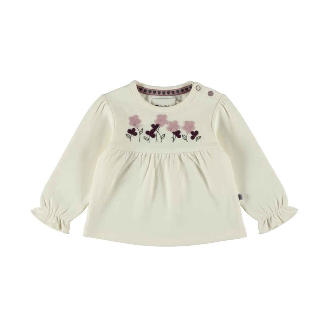 Blouse bébé fille écrue fleurs brodées Apolline
