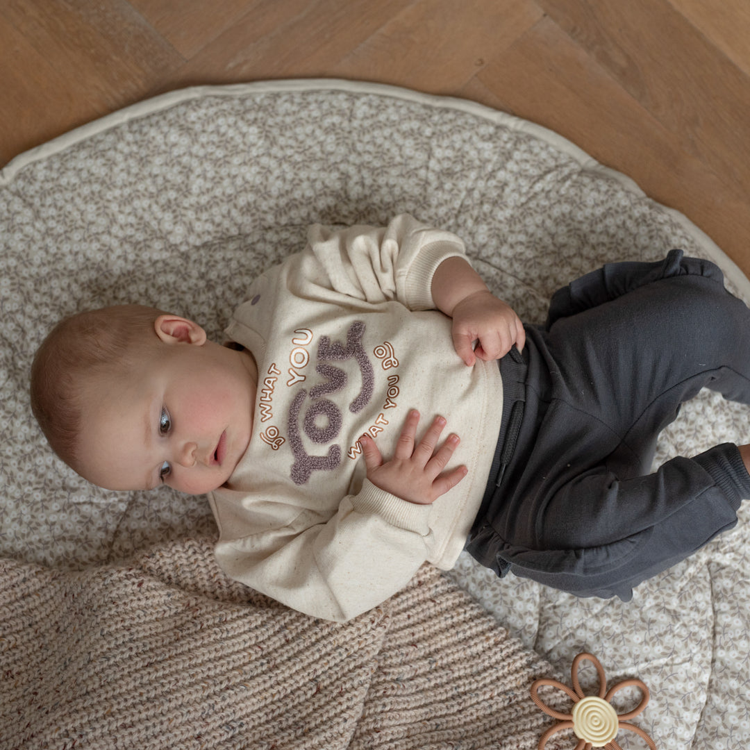 Pantalon jogging bébé fille gris à volants Isaline