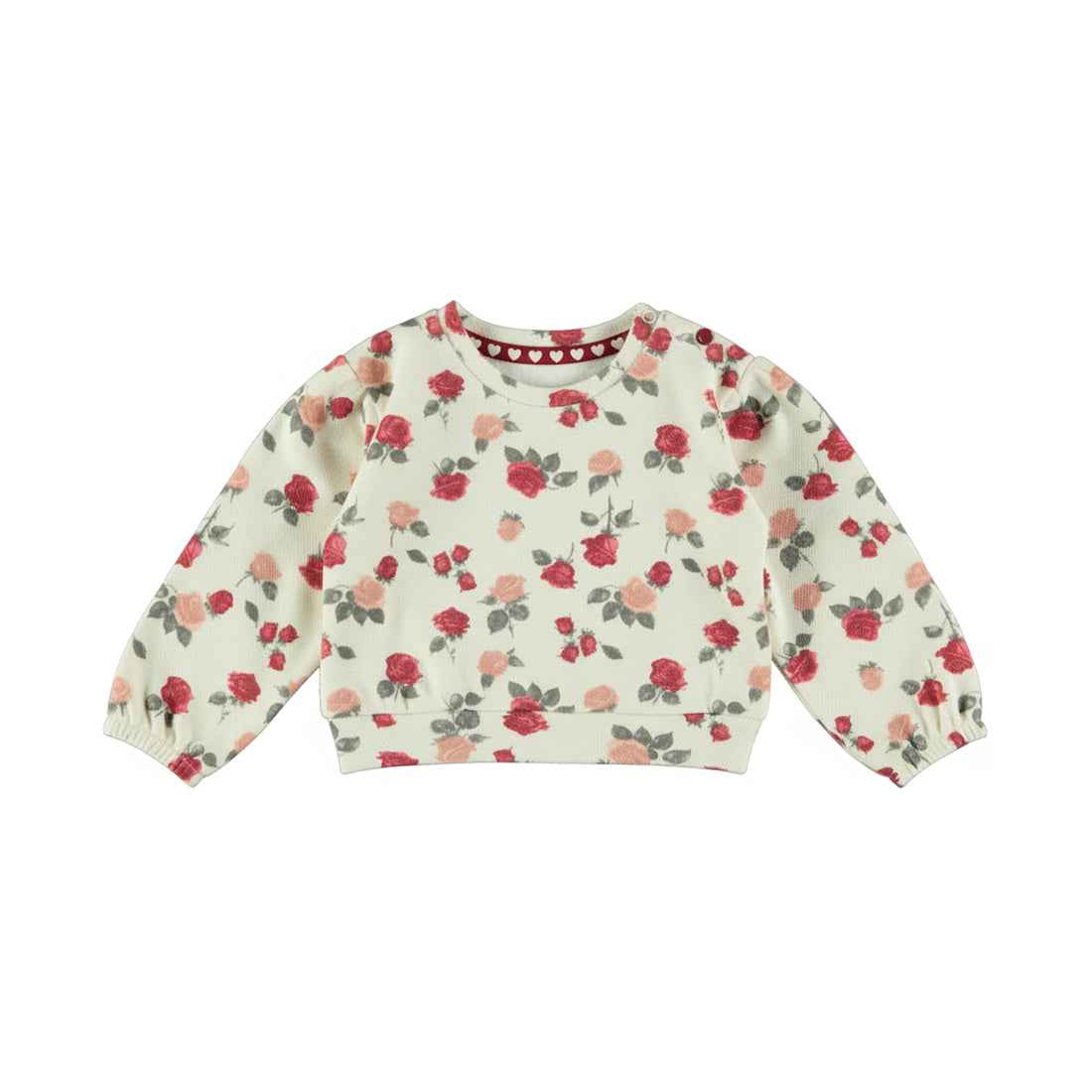 Sweat bébé fille fleuri écru Cassiopée