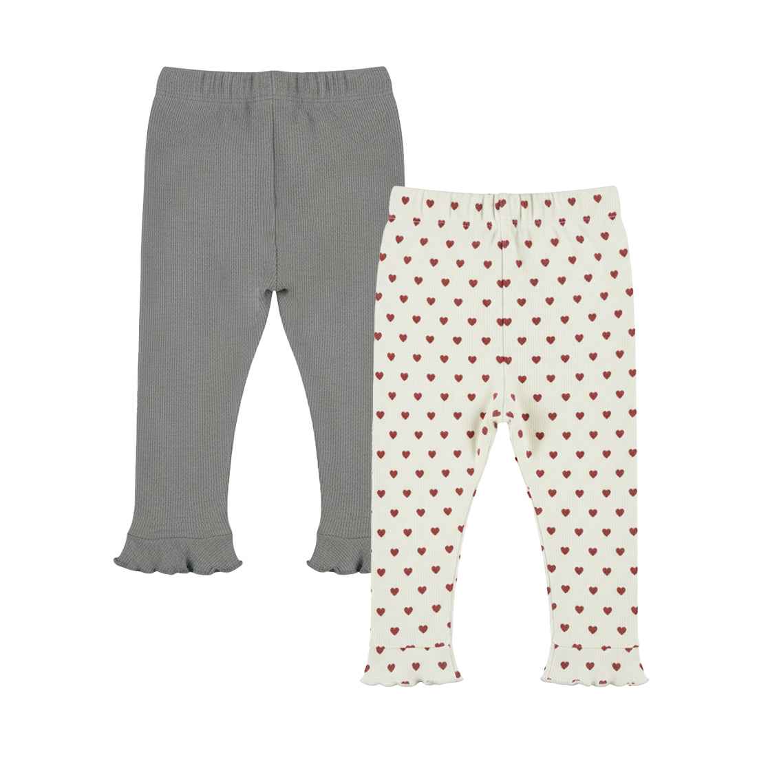 Lot de 2 leggings bébé fille côtelés Azélie
