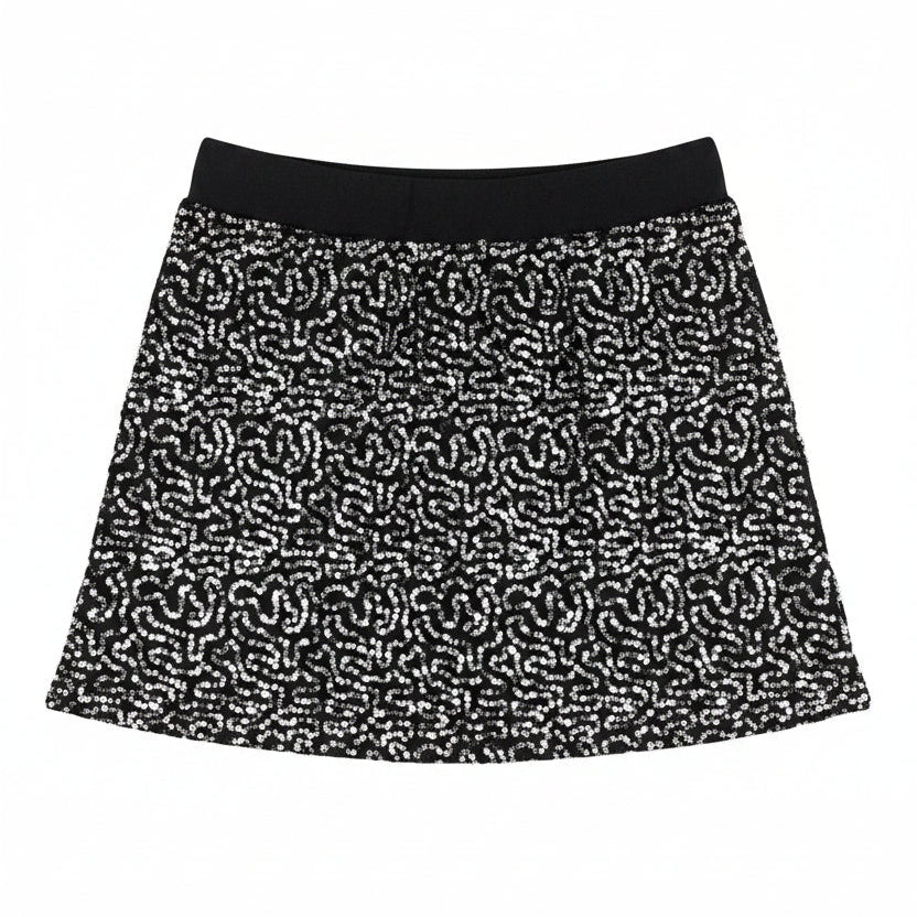 Jupe fille sequins argent
