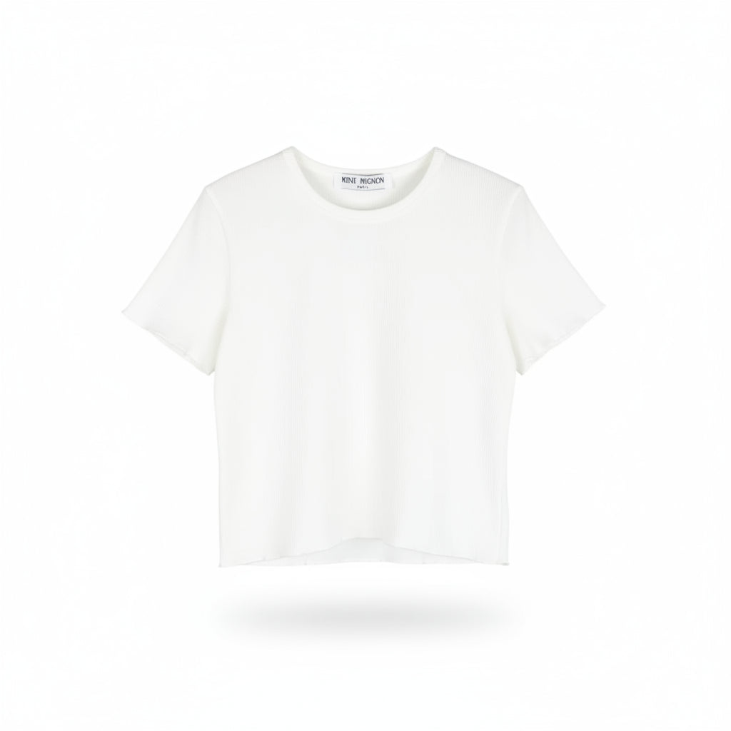 T shirt côtelé Amarante