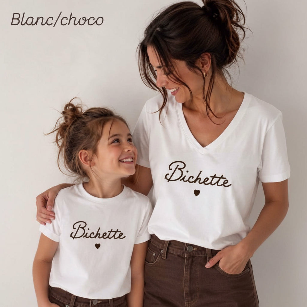Tee-shirt fille blanc Bichette Oriane
