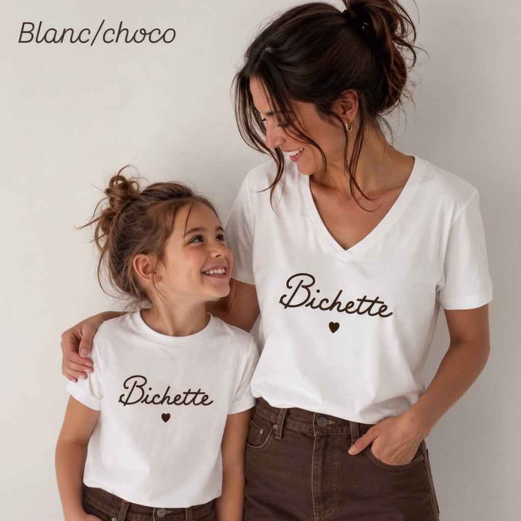 Tee-shirt fille blanc Bichette Oriane