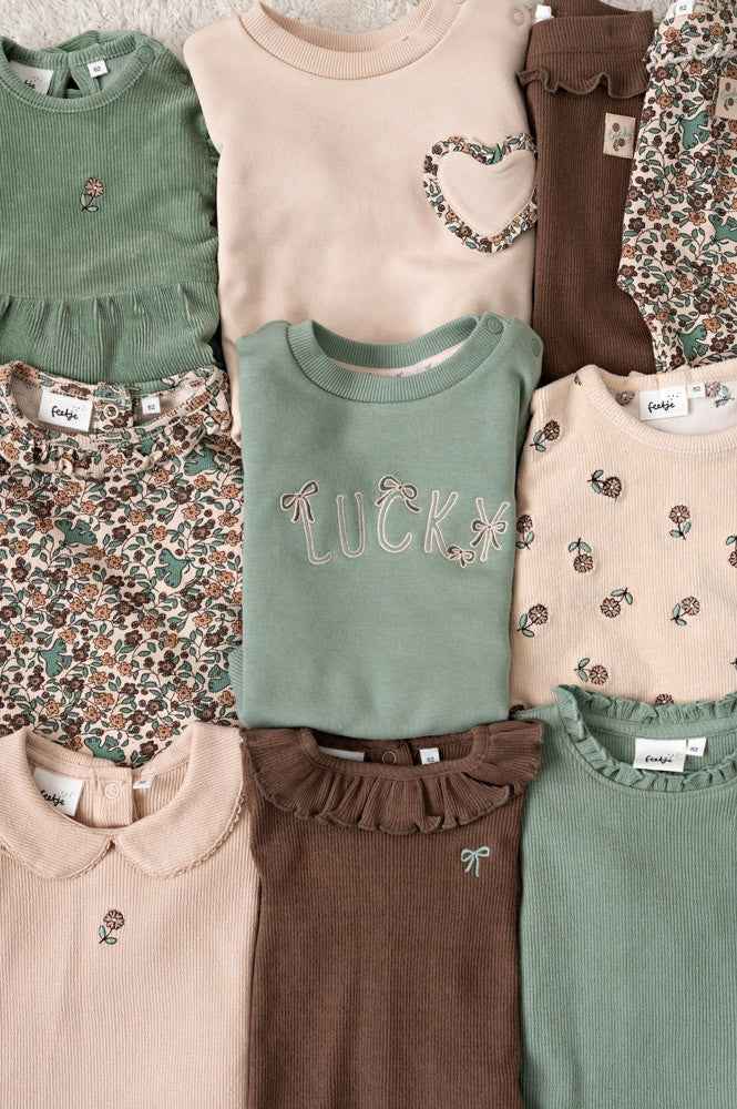 Haut bébé fille vert sauge à volants Célianne