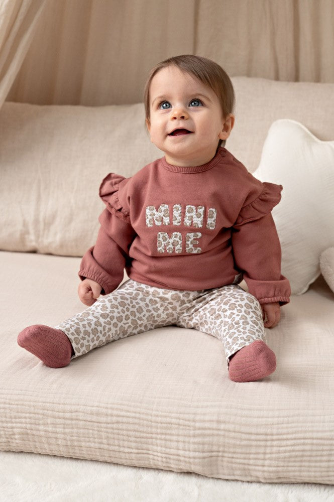 Pantalon bébé fille léopard beige Alméa
