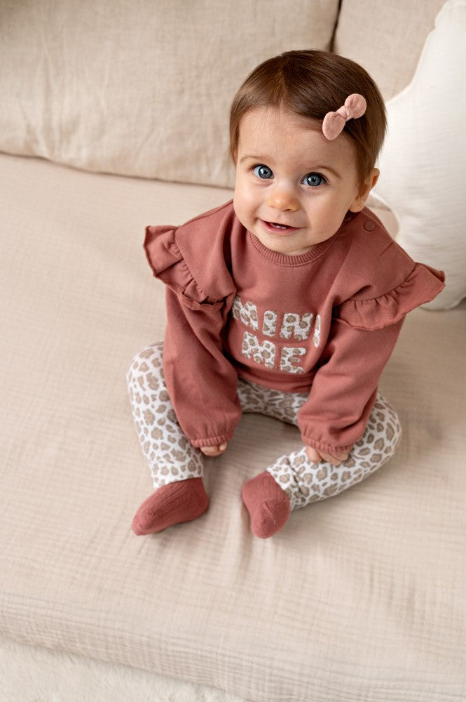 Sweat bébé fille terracotta à volants Luméa