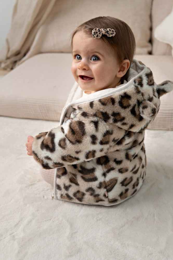 Veste bébé fille léopard à capuche Azélie