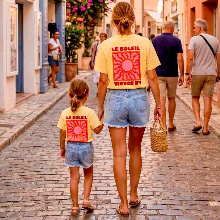 T-shirt "Le Soleil" – Jaune pastel