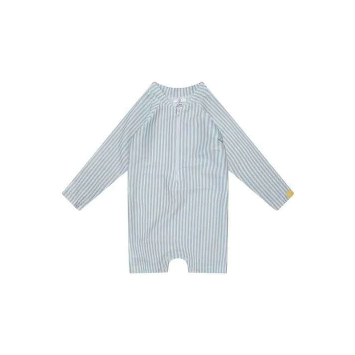 Maillot anti-UV Rayures Bleu Ciel UPF50+