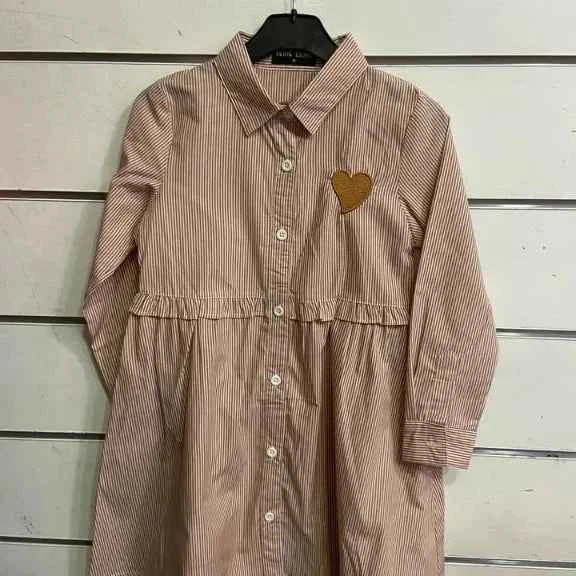 Robe chemise cœur rayée