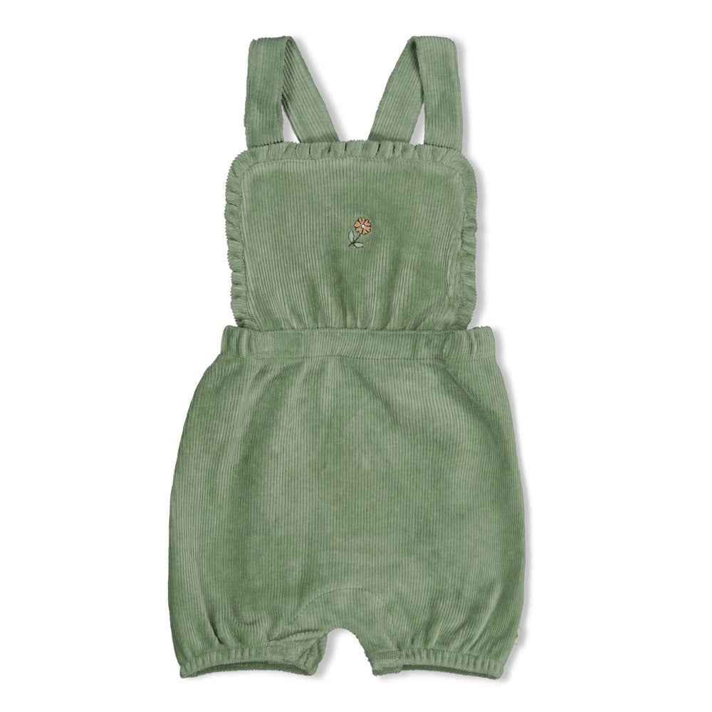 Barboteuse bébé fille velours vert sauge Éline