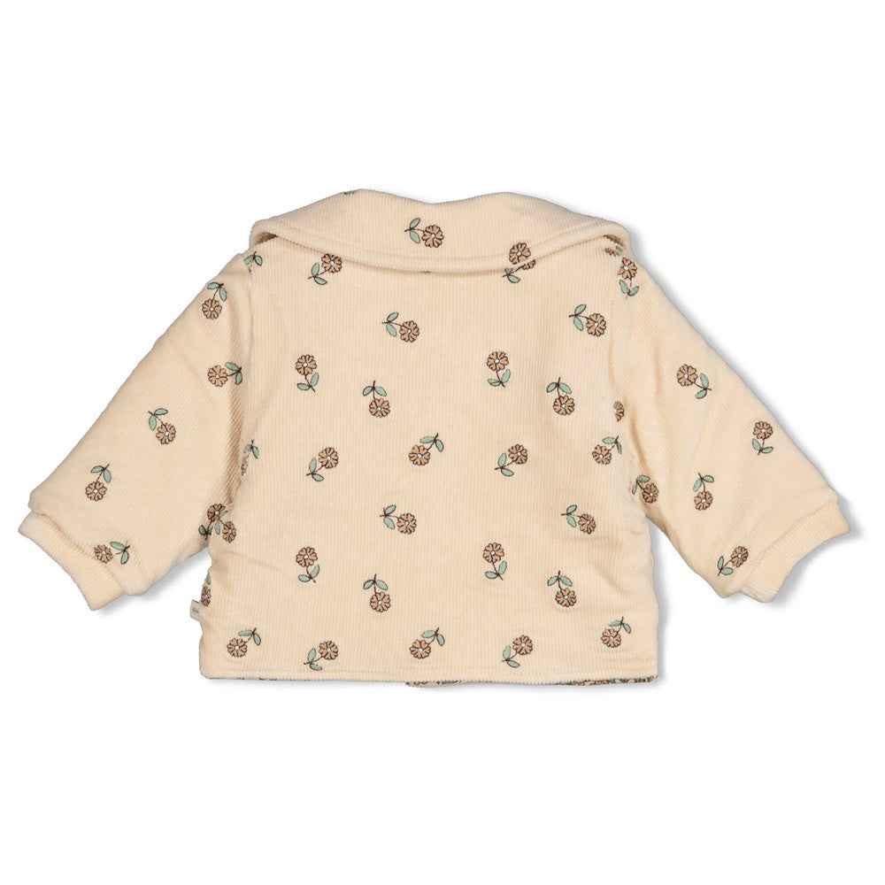 Veste bébé fille velours côtelé fleuri Oriane