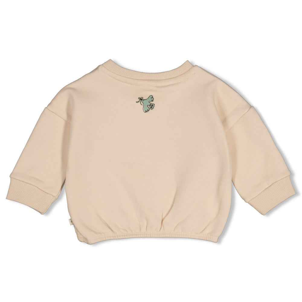 Sweat bébé fille écru cœur fleuri Nélisse