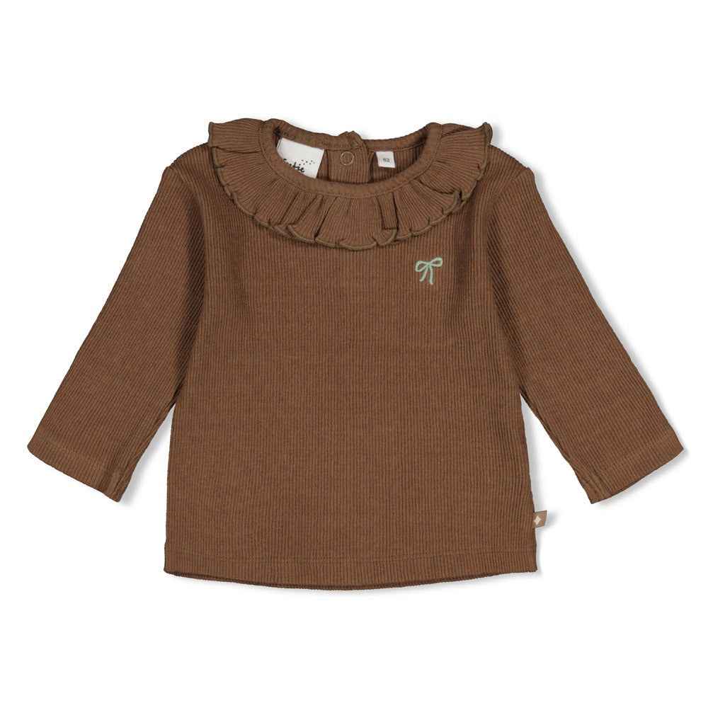 Haut bébé fille chocolat col volanté Maëlie