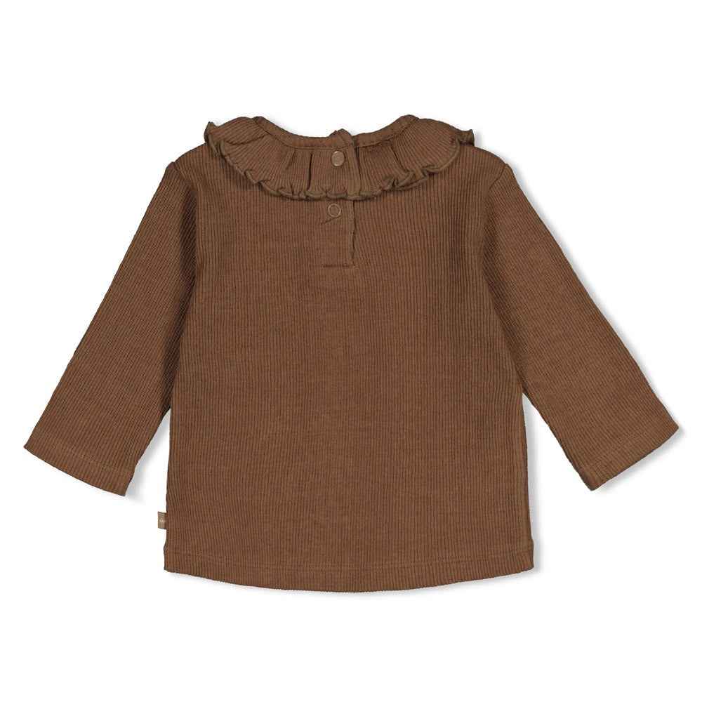Haut bébé fille chocolat col volanté Maëlie