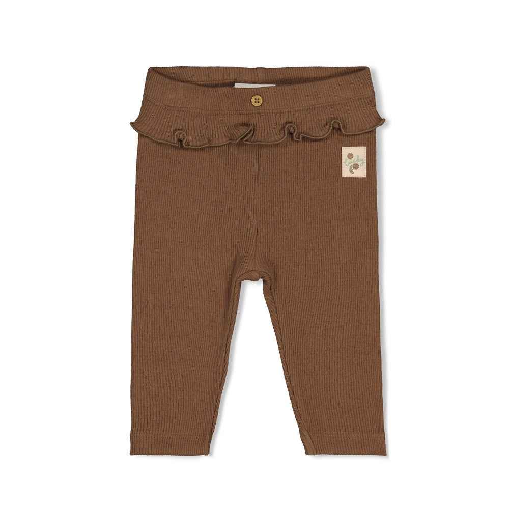 Legging bébé fille chocolat à volant Ophéline