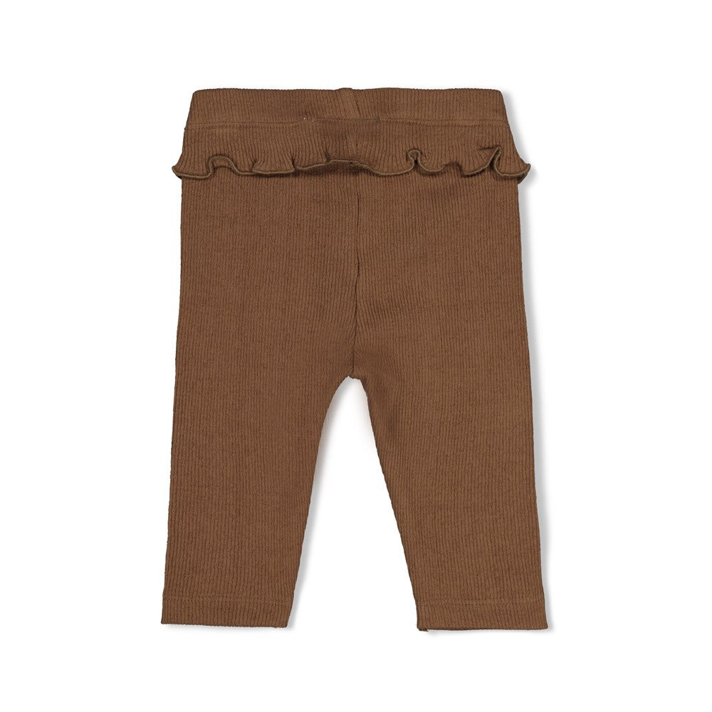 Legging bébé fille chocolat à volant Ophéline