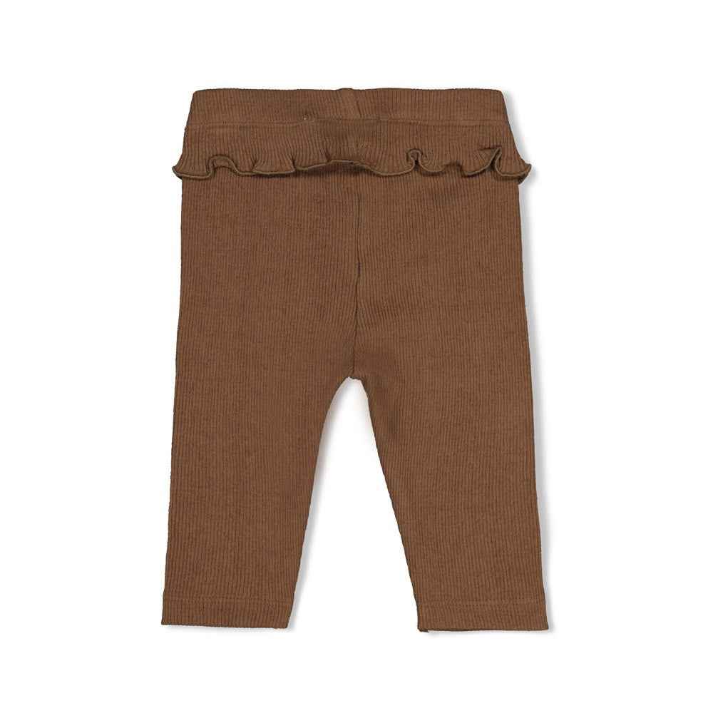 Legging bébé fille chocolat à volant Ophéline