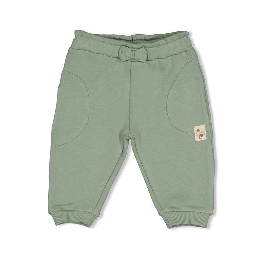 Pantalon bébé fille vert sauge à nœud Nohélie