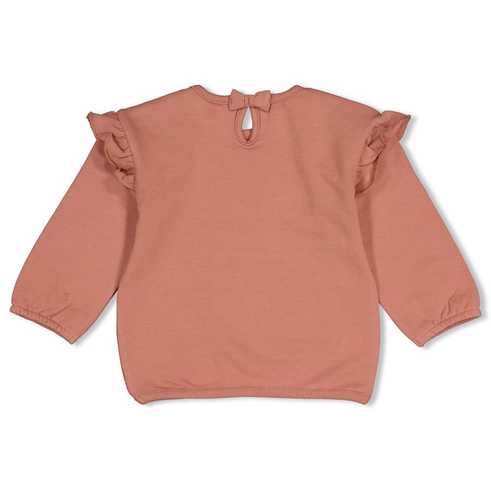 Sweat bébé fille terracotta à volants Luméa