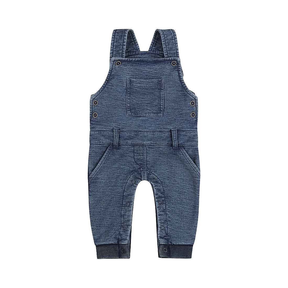 Salopette bébé garçon effet denim bleu Nélyo