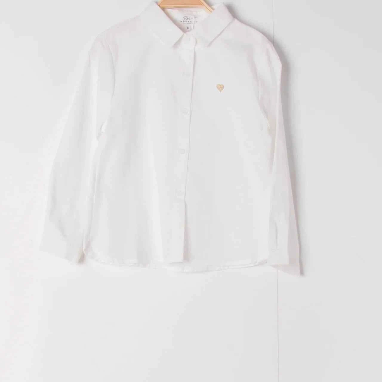 Chemise uni cœur doré