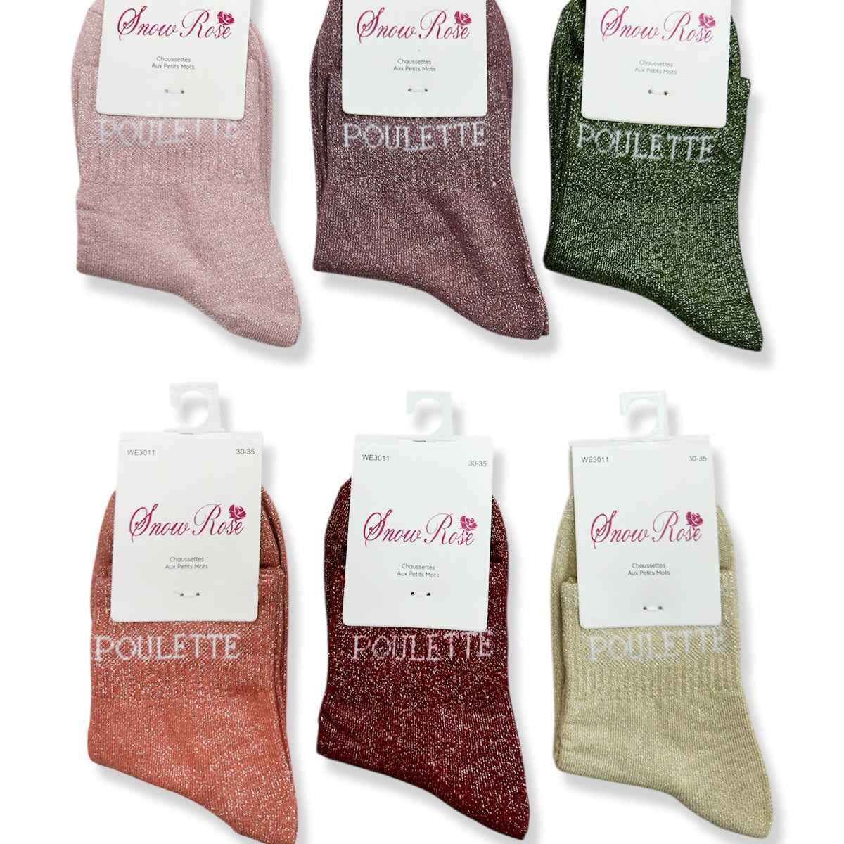 Chaussettes brillantes enfant – modèle “Poulette”