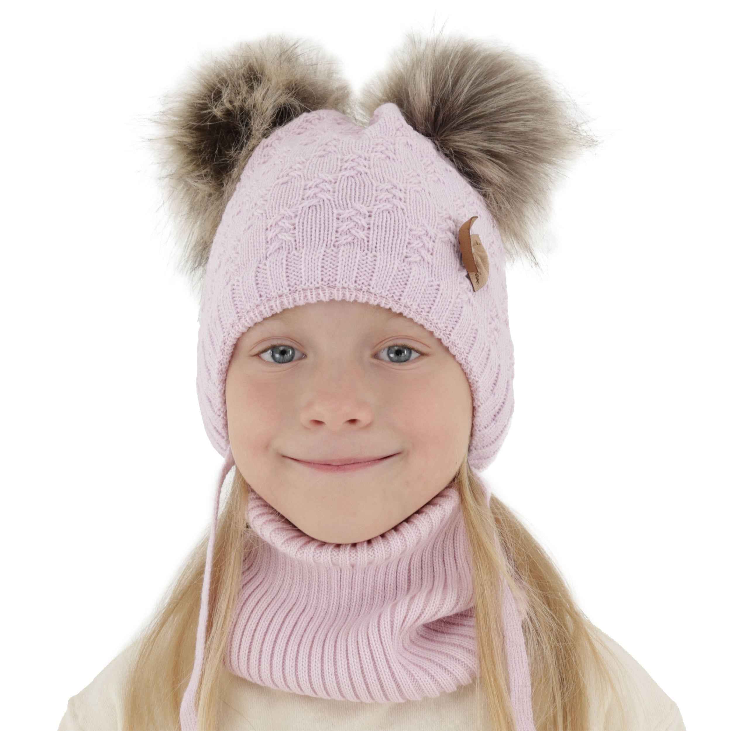 Ensemble bonnet & snood fille