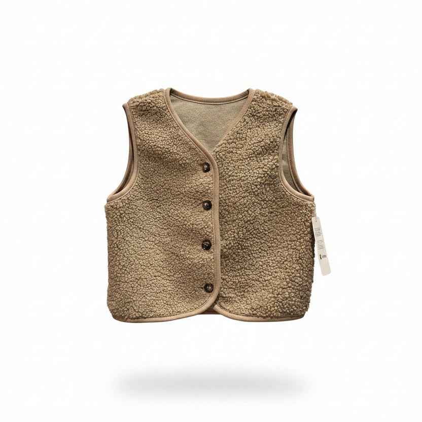 Gilet sans manches fille effet mouton Anélya