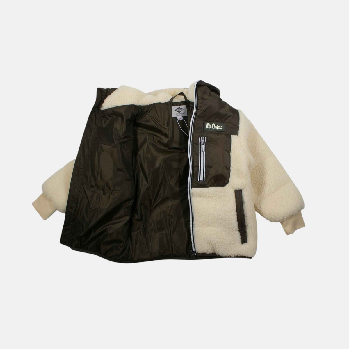 Veste Nils – Teddy garçon écru & kaki Lee Cooper