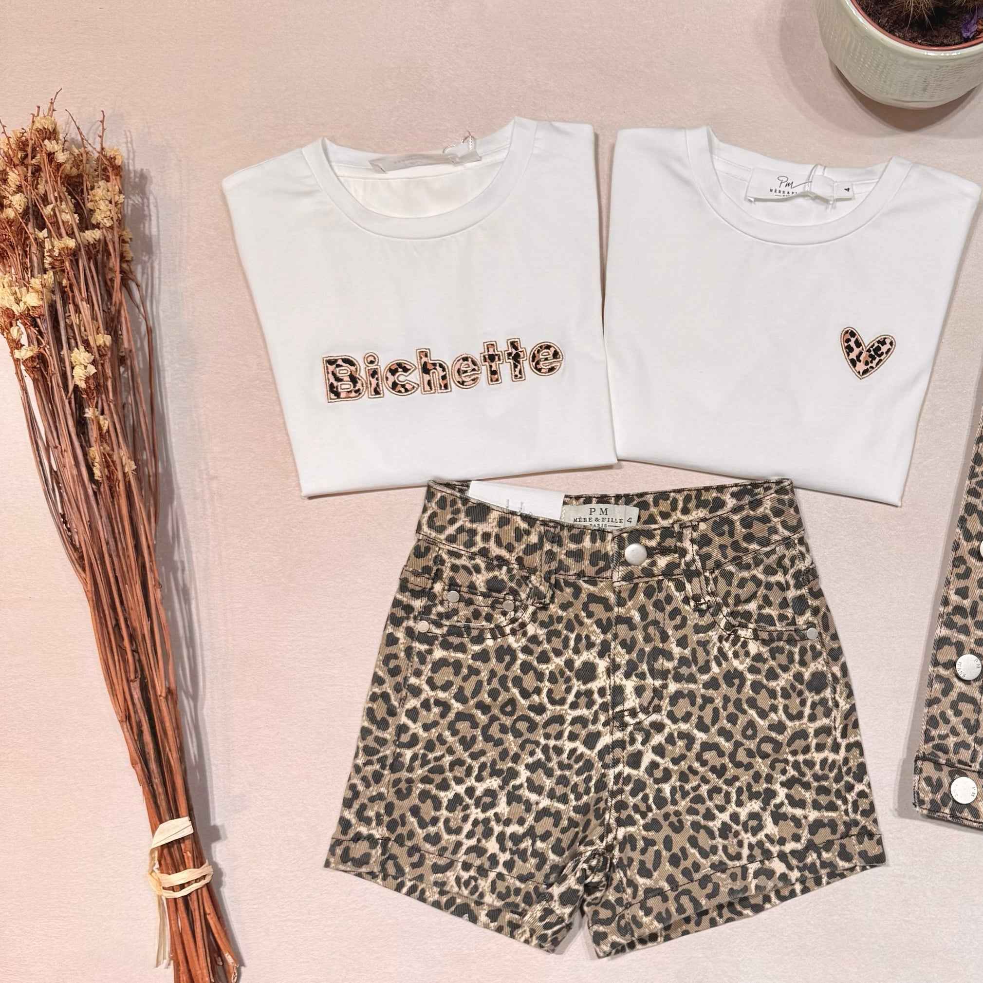 T-shirt Bichette léopard