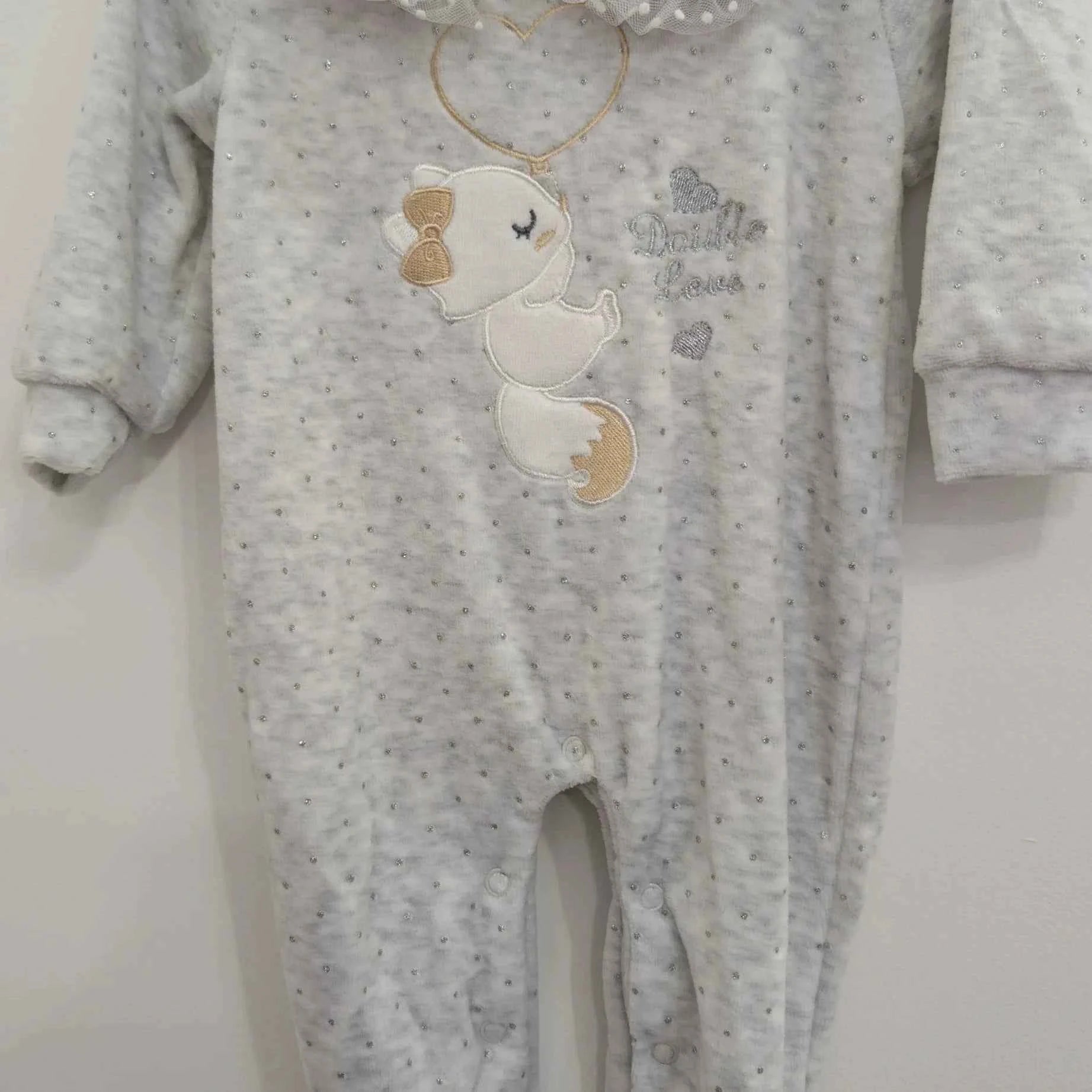 Pyjama fille col dentelle