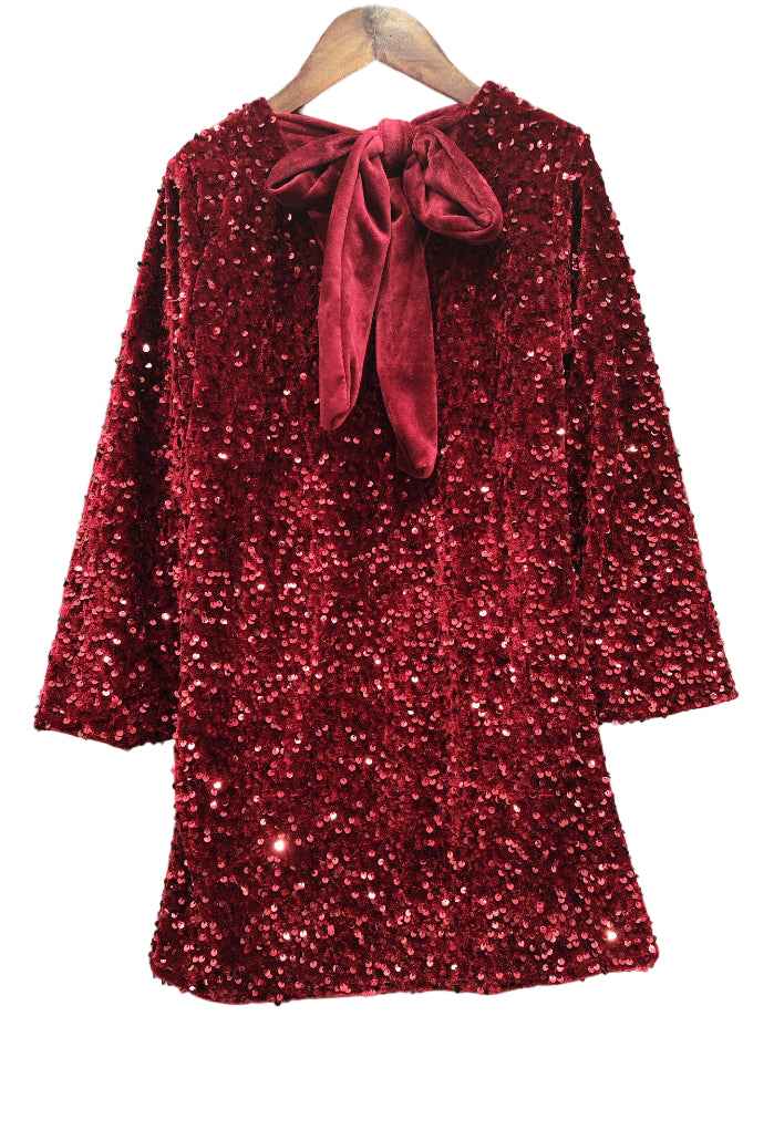 Robe de fête fille bordeaux