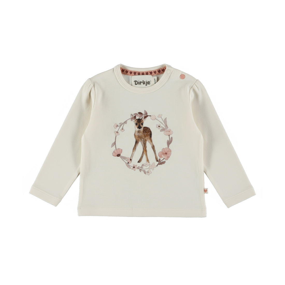 Tee-shirt bébé fille Elvire écru imprimé faon