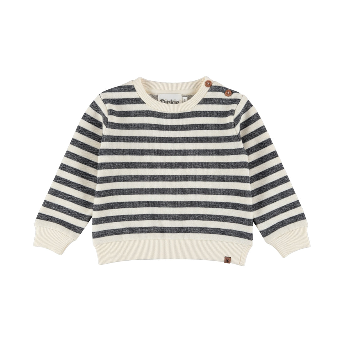 Sweat marinière bébé garçon écru et gris Naëlio