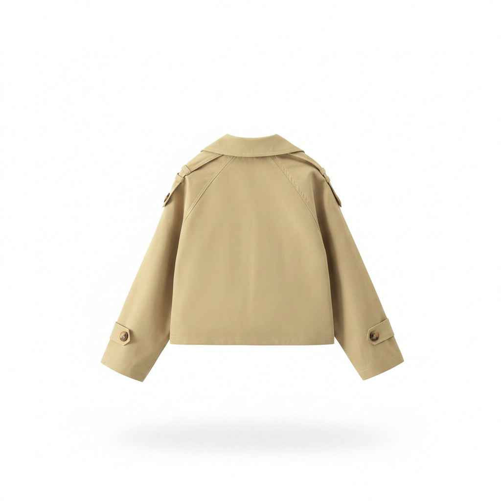 Trench court fille beige Nélia