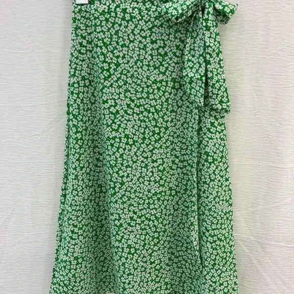 Jupe mi longue portefeuille fleurie